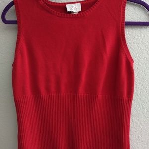 Ann Taylor Loft Red Sleeveless Shirt